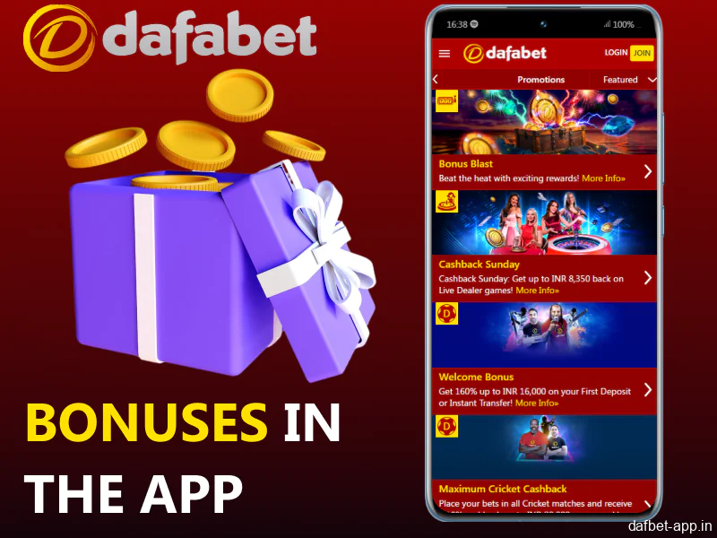 Bonuses available in Dafabet app in India