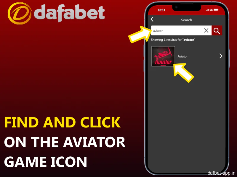 Find and click on the Aviator game icon in the Dafabet mobile app