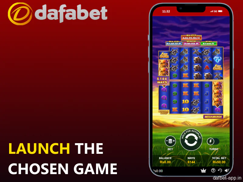 Launch the chosen game in the Dafabet app