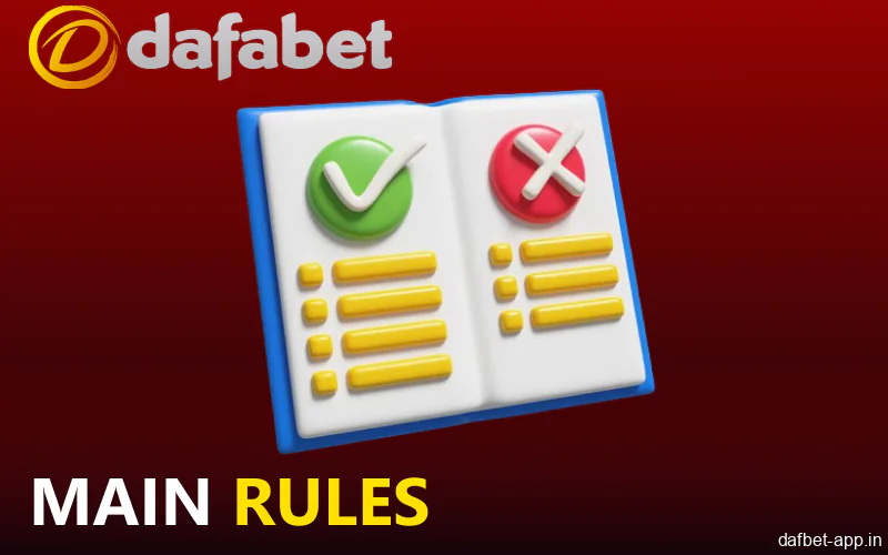 Dafabet app main rules for players from India