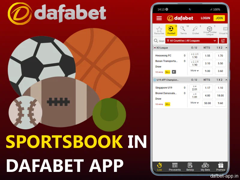 Sports betting options available in Dafabet app in India